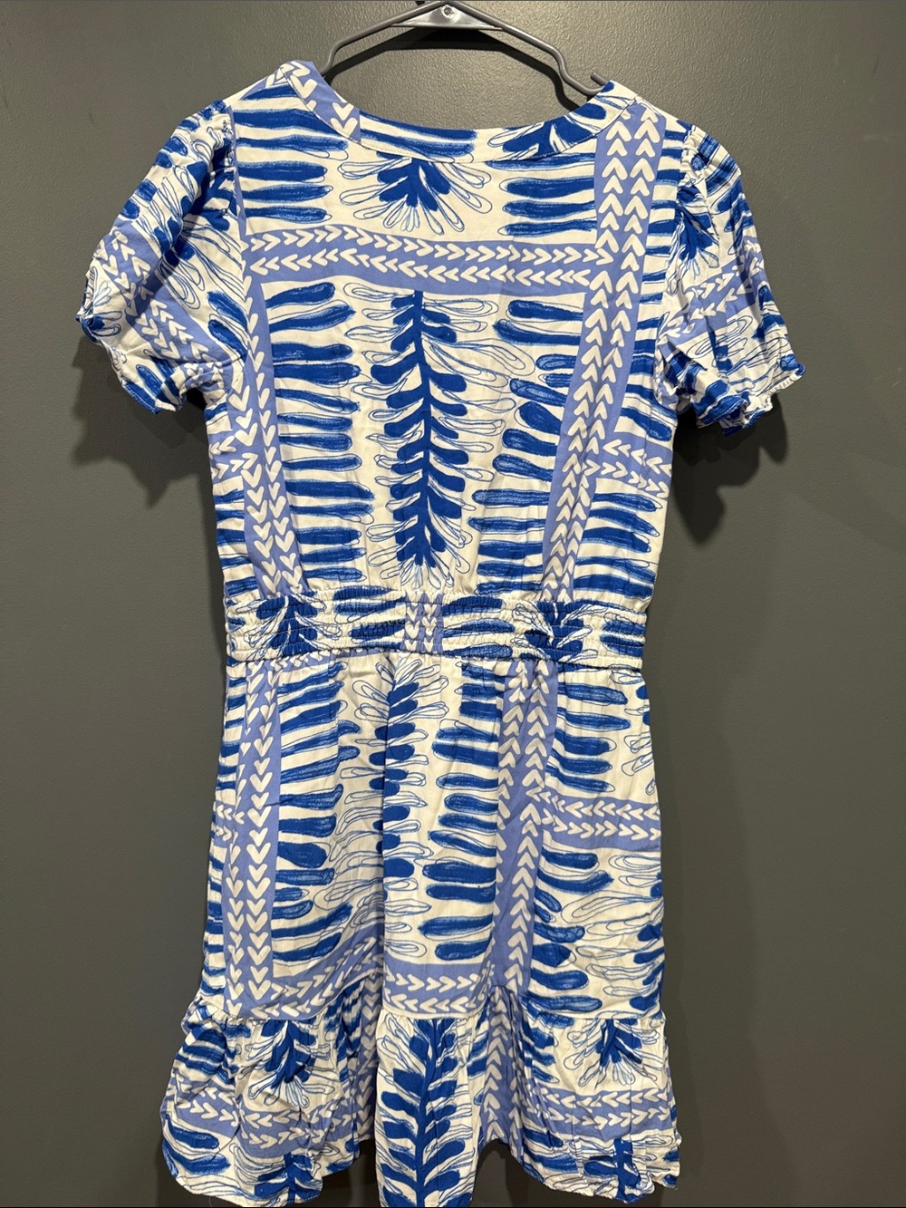 LOFT Blue & White Summer Tie-Waist Dress - Picture 7 of 9